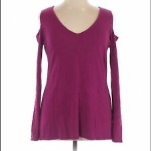 Magenta Cutout Shoulder Sweater